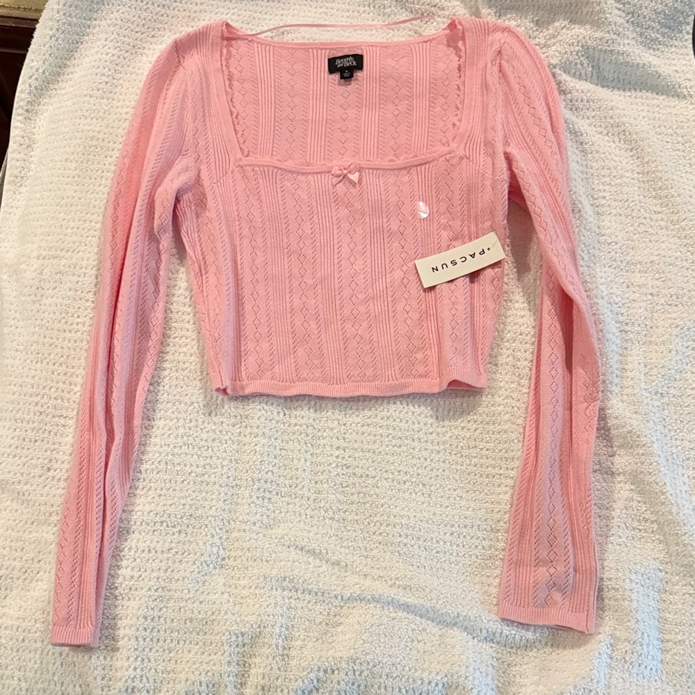 PacSun Light Pink Knit Blouse